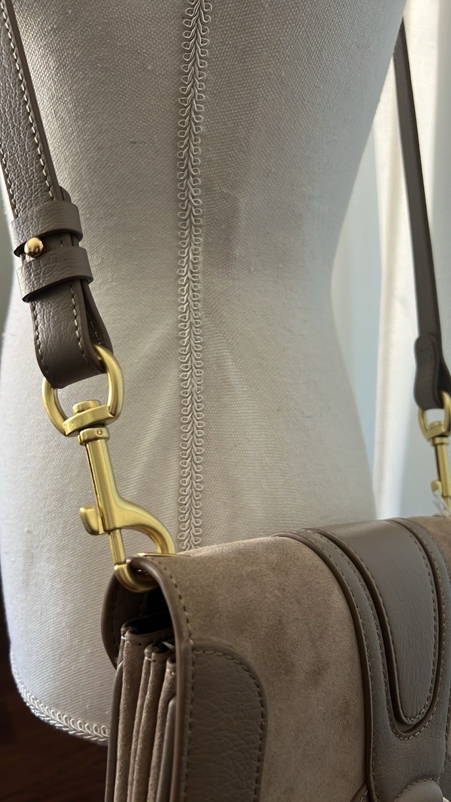 NWT See By Chloe Hanna Shoulder Bag Cowhide Leather Motty Grey
