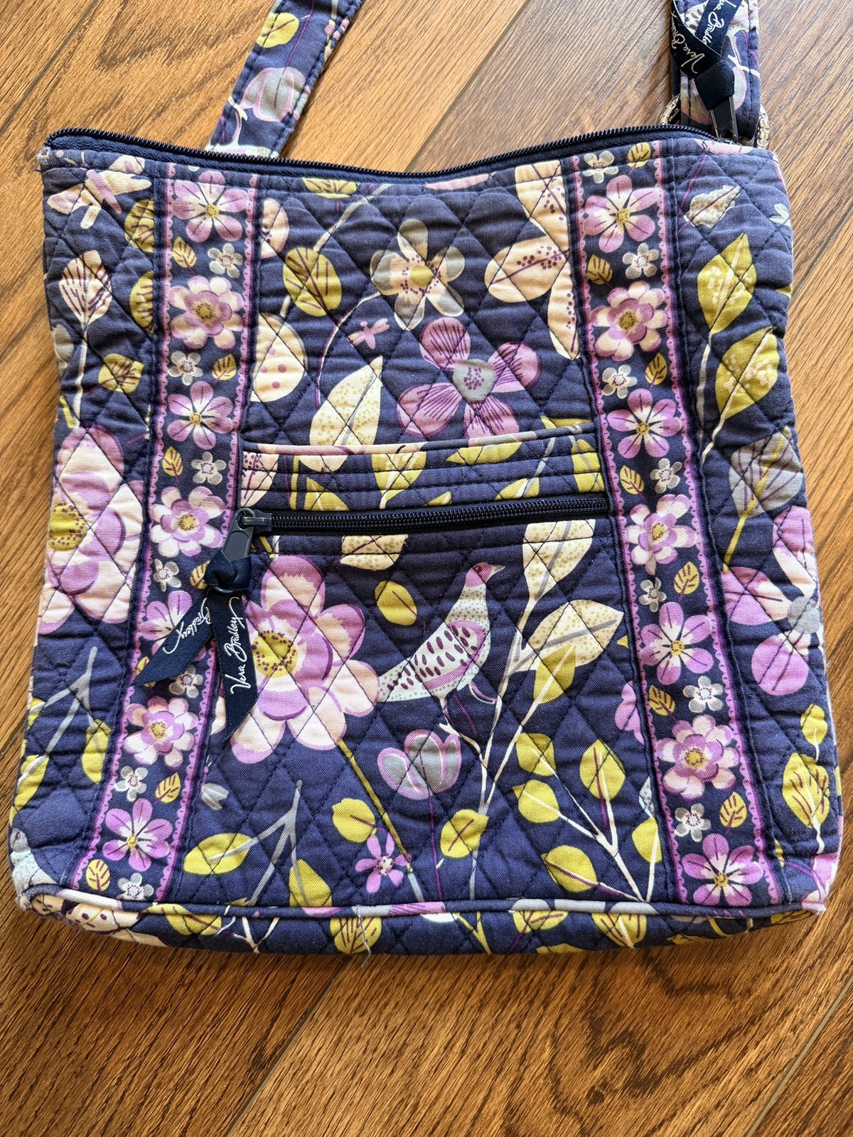 Vera Bradley Floral Nightingale Purple Crossbody Bag Purse Small Beach Summer