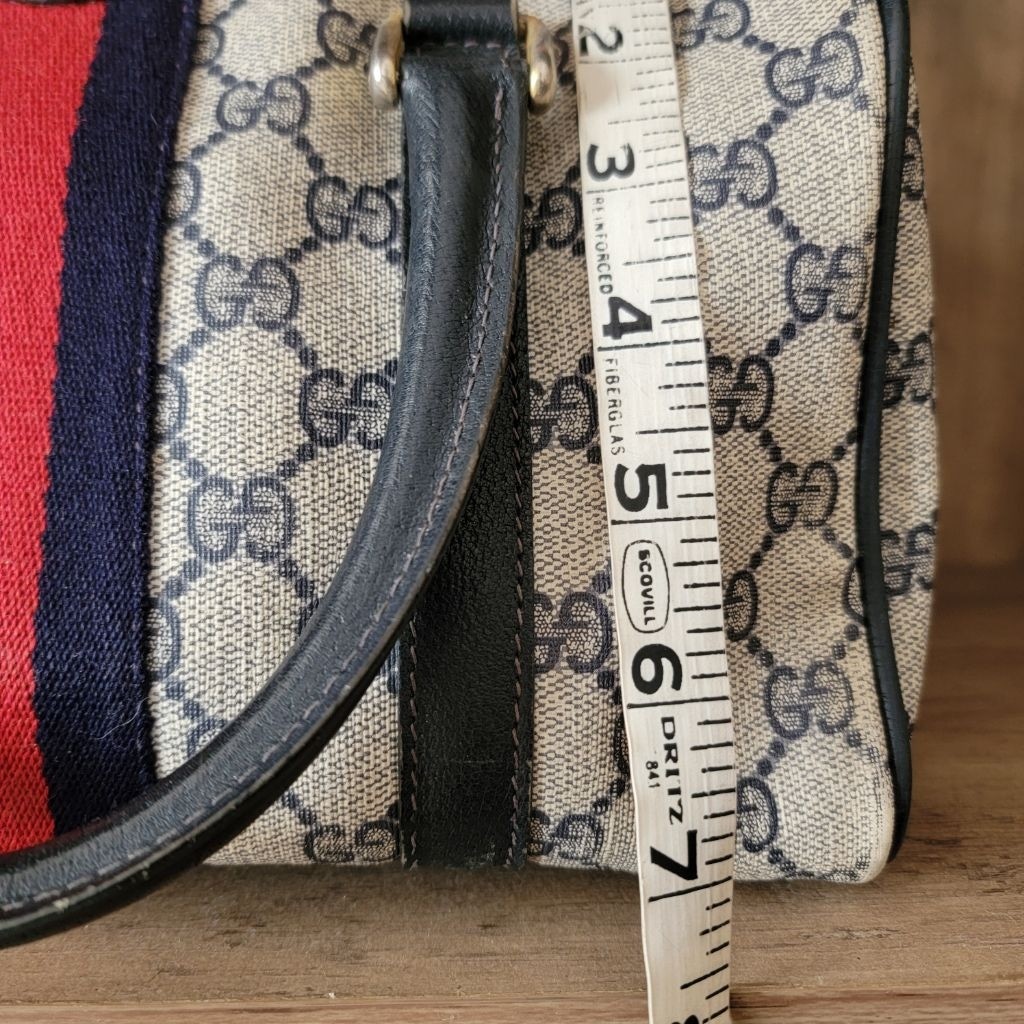 Vintage Gucci Accessory Collection 80s Boston Bag Monogram Leather Purse