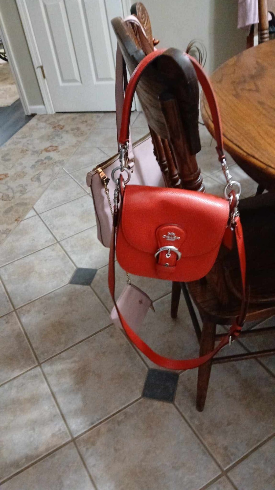 NWT Coach Pebble Leather Kleo Shoulder or Crossbody Bag 17 C5685 Bright Poppy