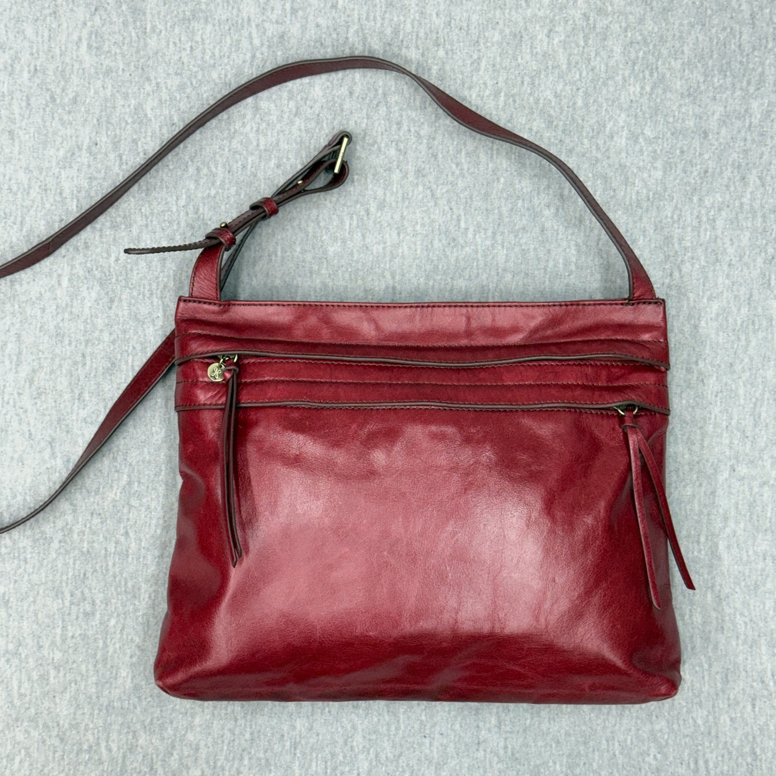 Hobo International Dark Red Leather Shoulder Bag Crossbody Medium Purse
