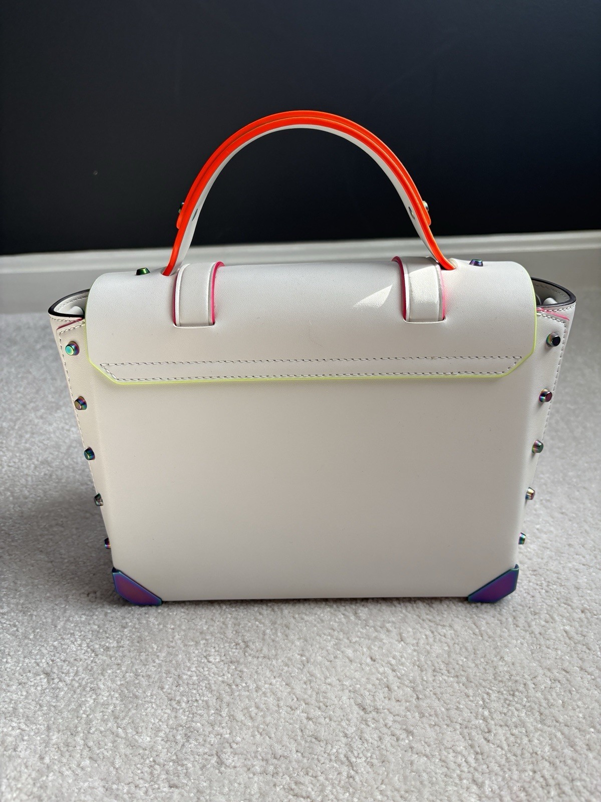 Michael Kors Manhattan Optic White Medium School Satchel Leather Bag~new W/O Tag