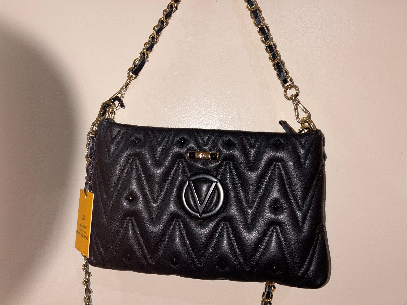 Valentino Quilted Purse Size 11 Wide By Seven High By 2 Inches Wide.