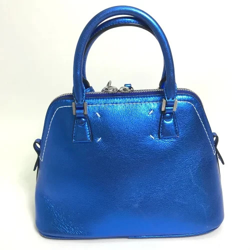 Maison Margiela 5AC Mini Bag Metallic Blue Gunmetal Leather 2WAY Shoulder Bag