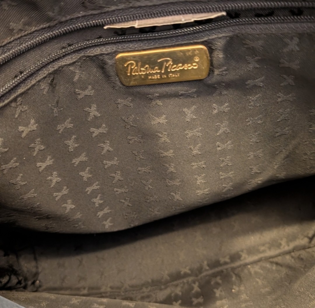 Paloma Picasso Black Vintage Shoulder Bag w/ Gold-Tone Hardware