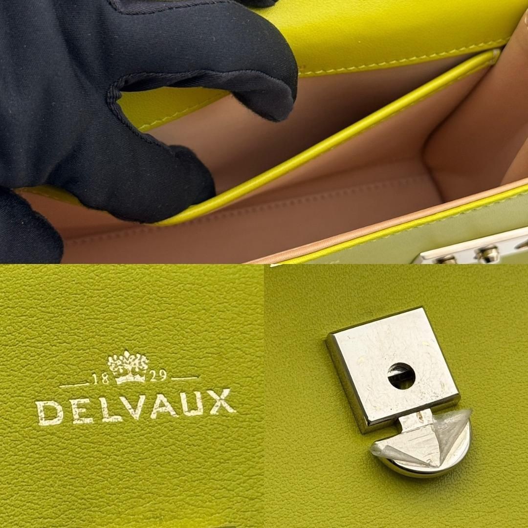 DELVAUX Bag: Tempete PM Lime Green W21H17D8cm w/strap mirror;–