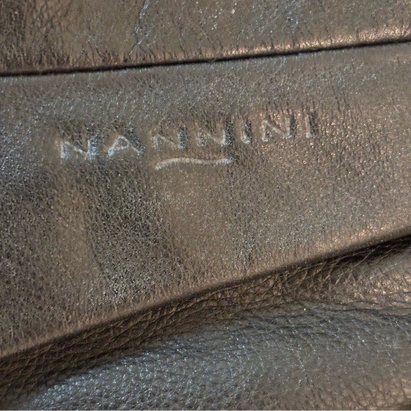NANNINI Leather Crescent Hibiscus Bag in Black Size OS