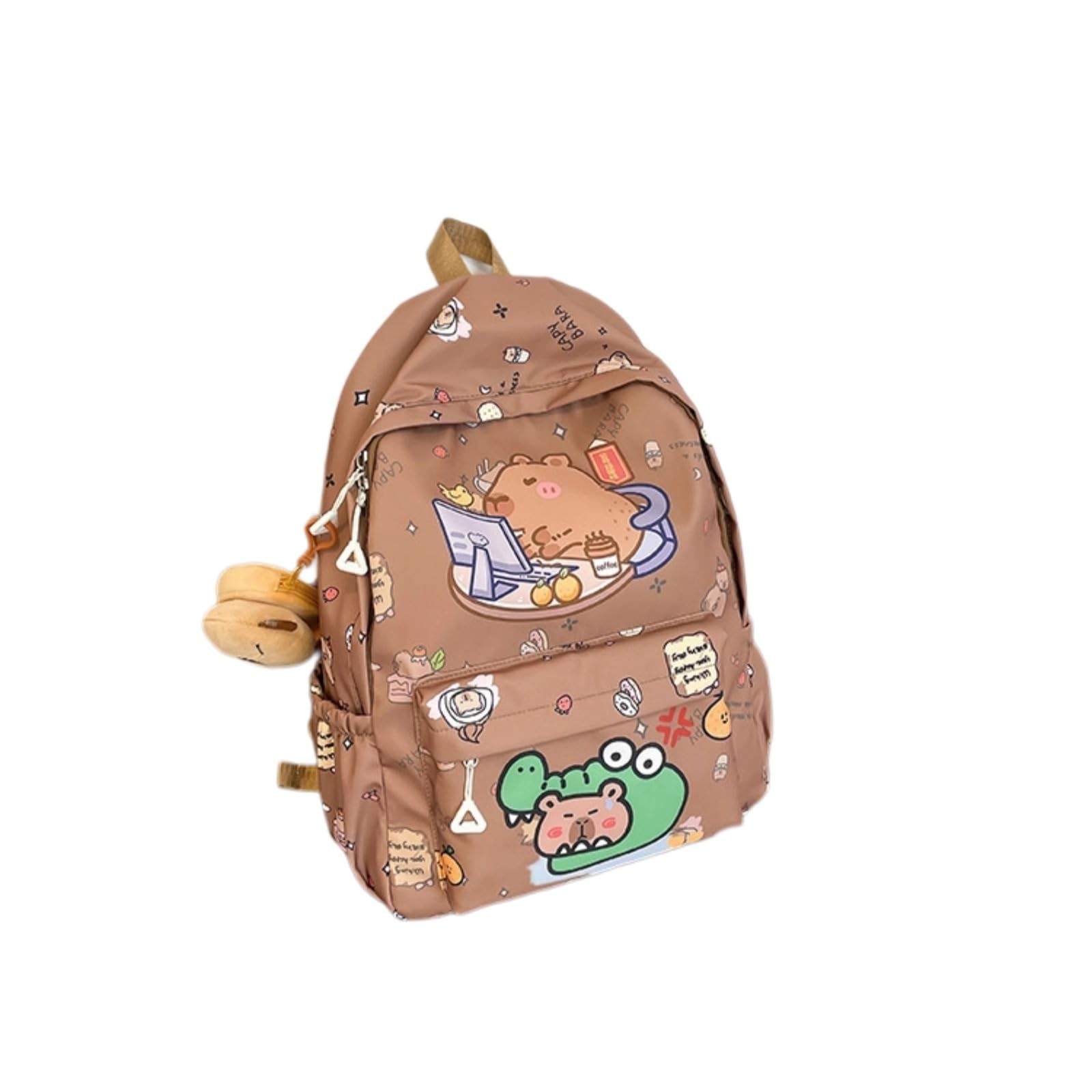 Fashionable Large Capacity Print Backpack with Pins and Accessories for Adults
