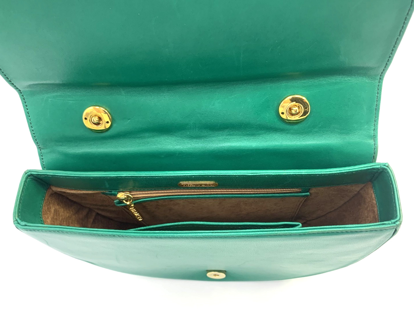TIFFANY & CO. Vintage 2Way Lambskin Chain Shoulder Bag Tiffany Blue Authentic