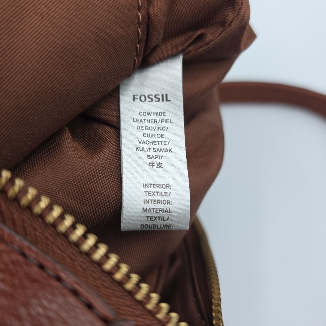 Fossil Tara Crossbody Brown Leather Handbag ZB7851 W/Key In EUC