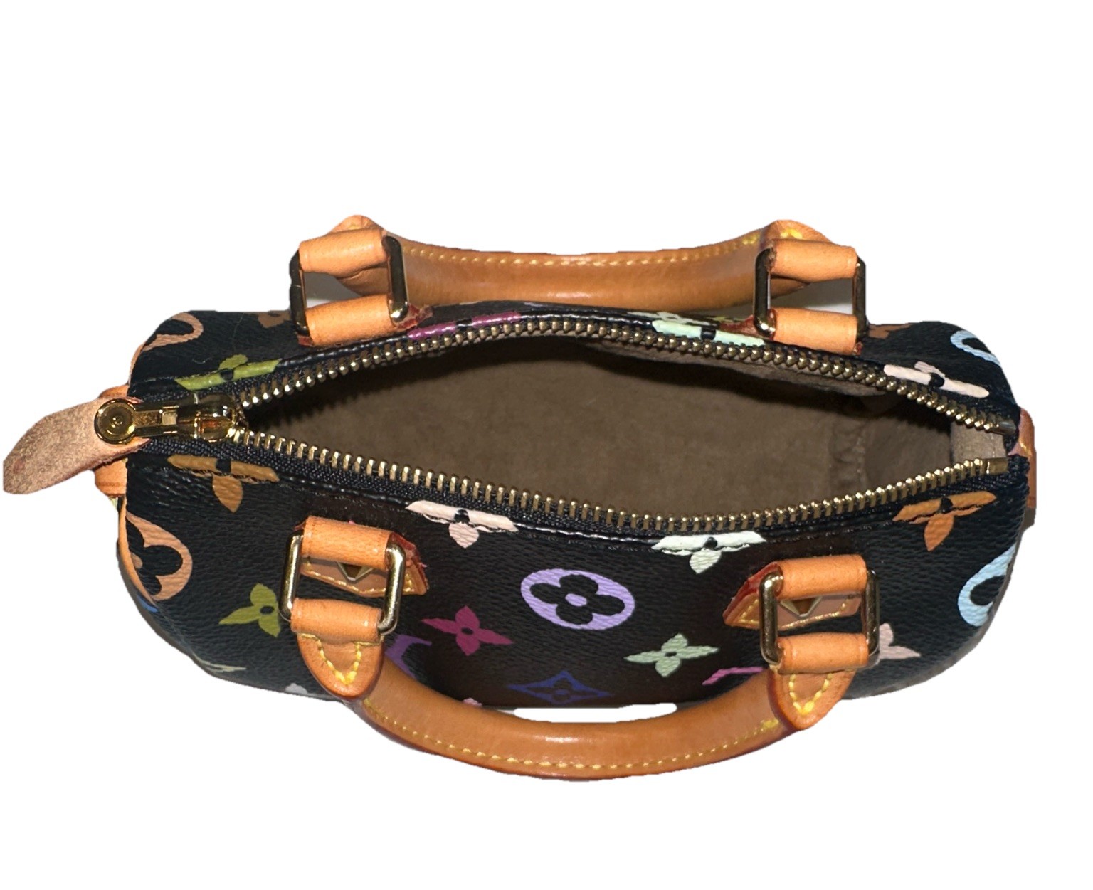 Louis Vuitton x Takashi Murakami 2003 Black Multicolor Monogram Mini Speedy HL