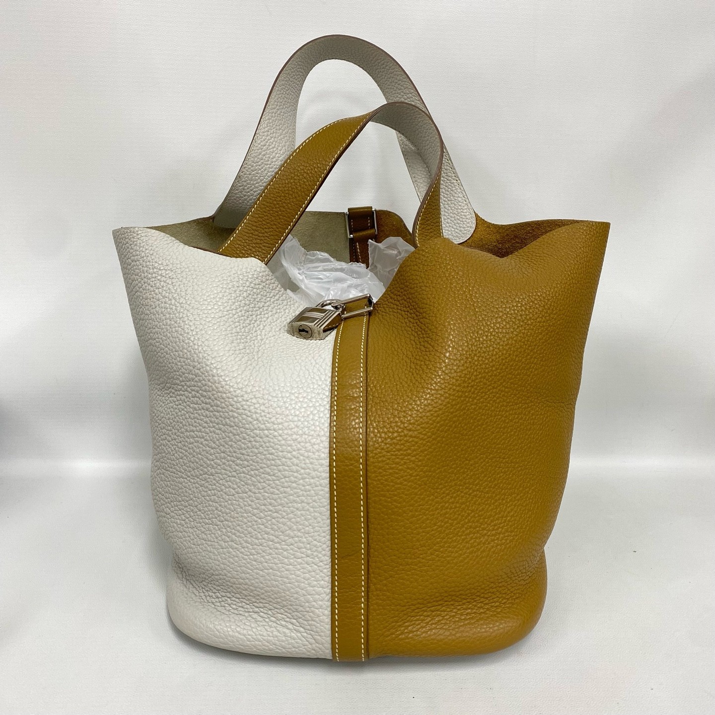 Hermès Picotin 26 Colorblock Silver Hardware Q Stamp Top Handle Bag