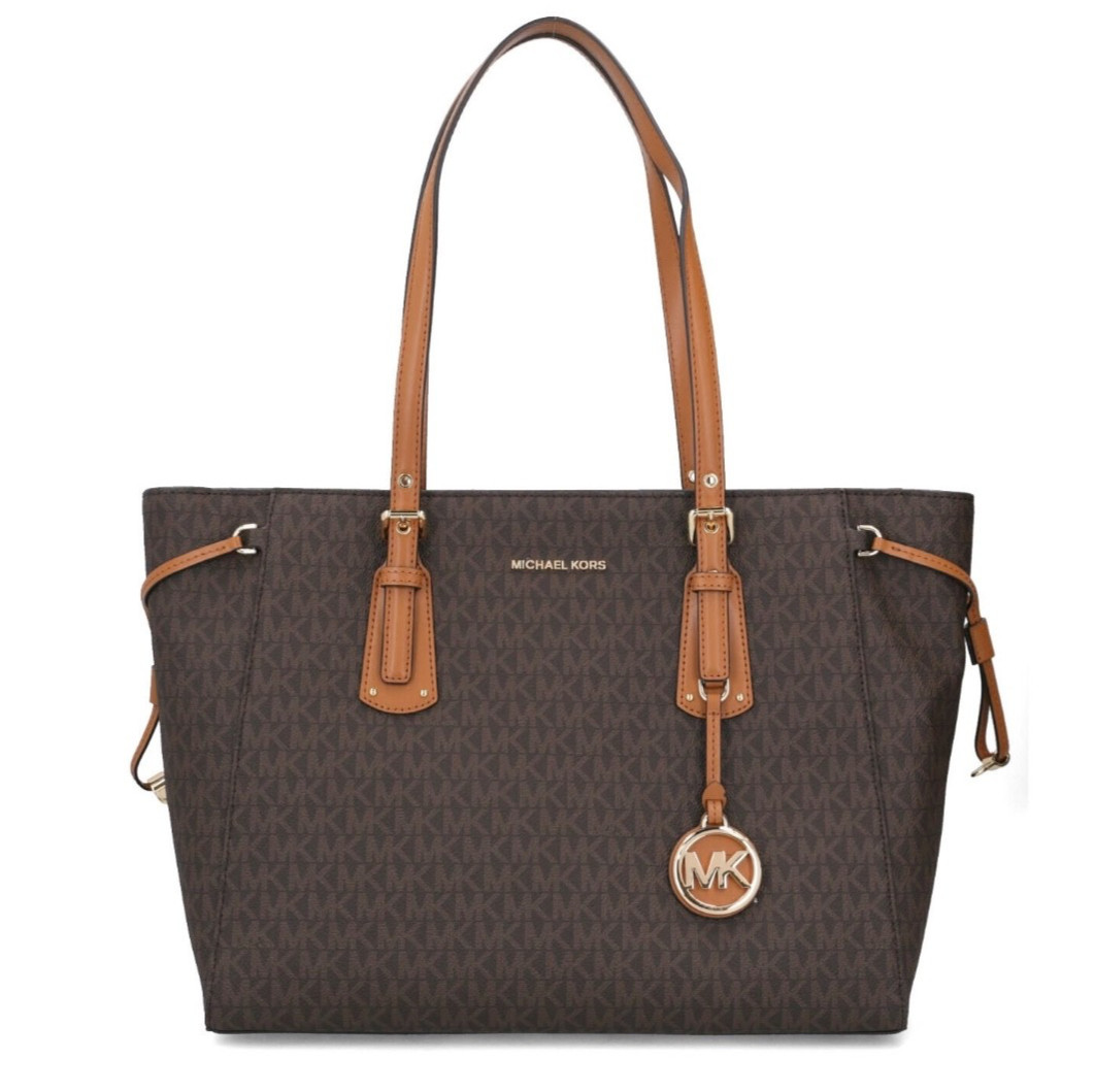 Michael Kors Women’s Tote Bag VOYAGER LG EW TOTE Brown Dust Bag