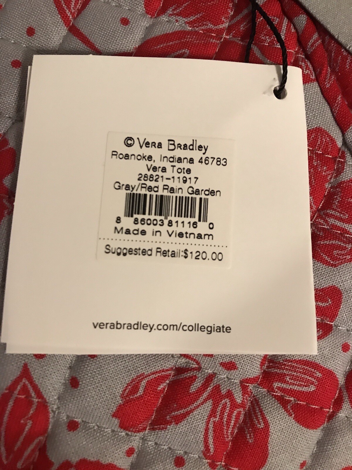 The Ohio State University Key Chain and Vera Bradley Gray & Red Large Tote NWT