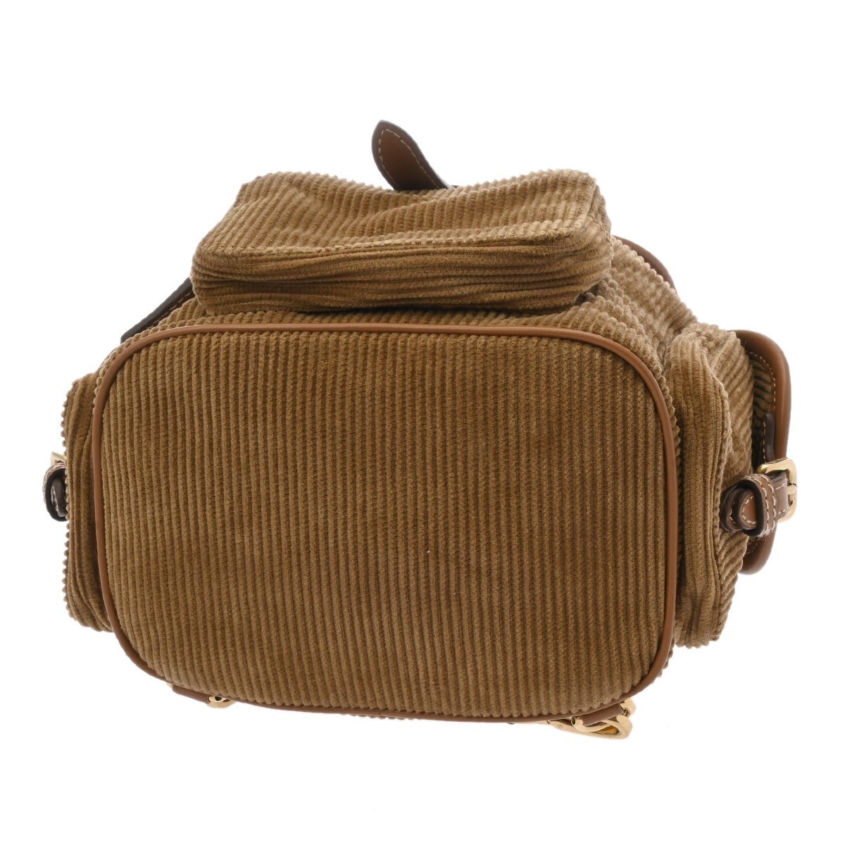 Miu Miu Backpack 5BZ043 Corduroy Brown unisex Backpack Â· Daypack