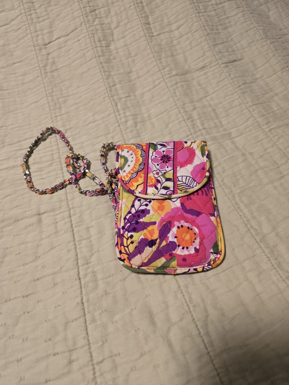 Vera Bradley Mini Crossbody Wallet Cell Phone Clementine