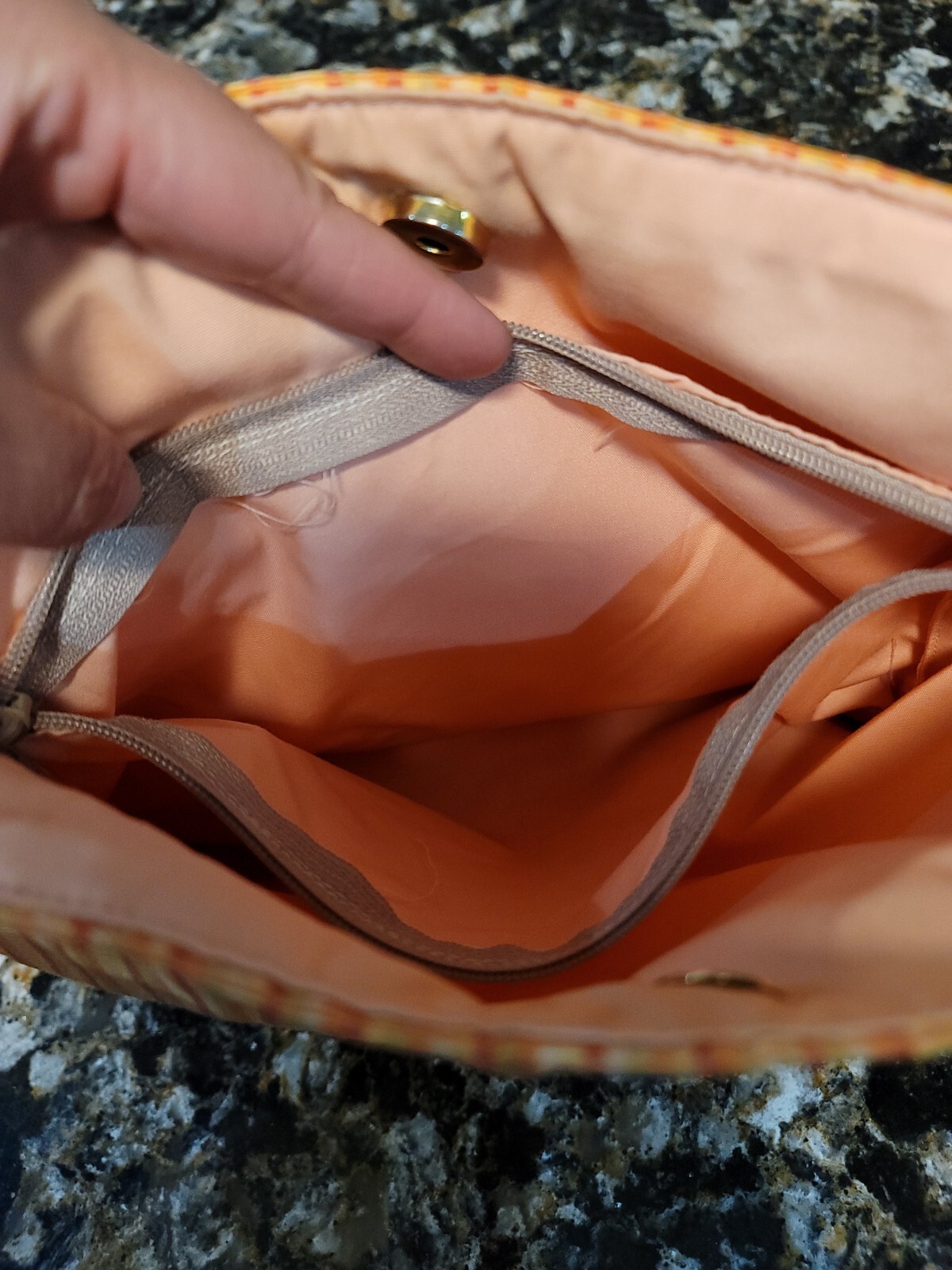 Madison Boho Handbag Orange with Red Handles Snap Closure Medium Purse New