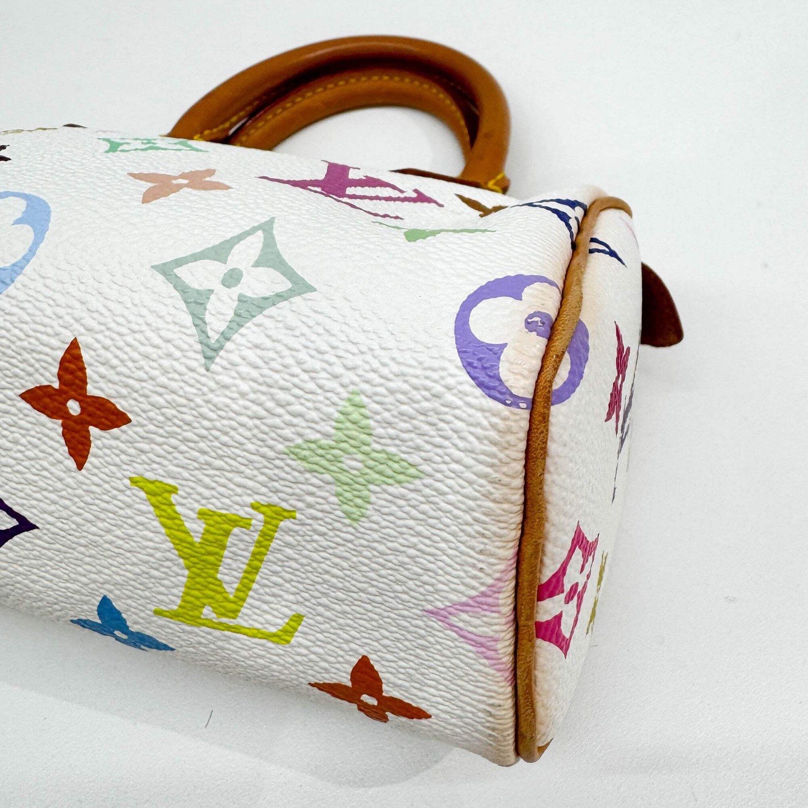 LOUIS VUITTON LV x Takashi Murakami Mini Speedy Mulitcolor Monogram White Canvas
