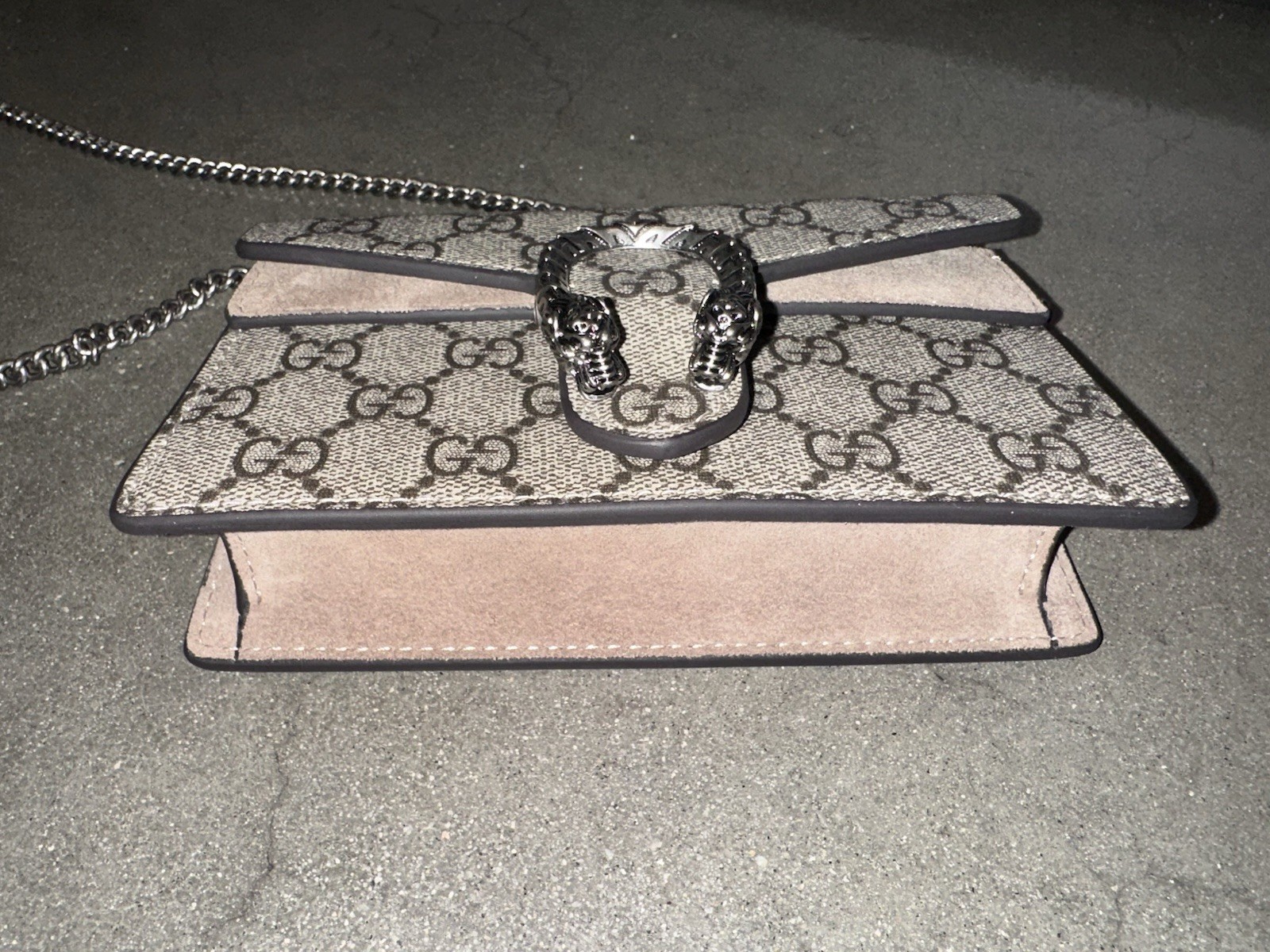 Gucci Dionysus GG Supreme Super Mini Bag Canvas Suede Chain Bag Purse