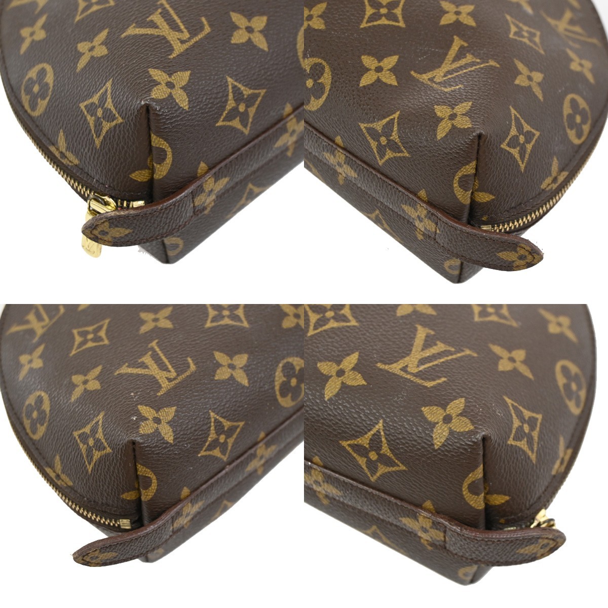 LOUIS VUITTON Trousse Demi Ronde Pouch Monogram Leather Brown M47520 04KC683