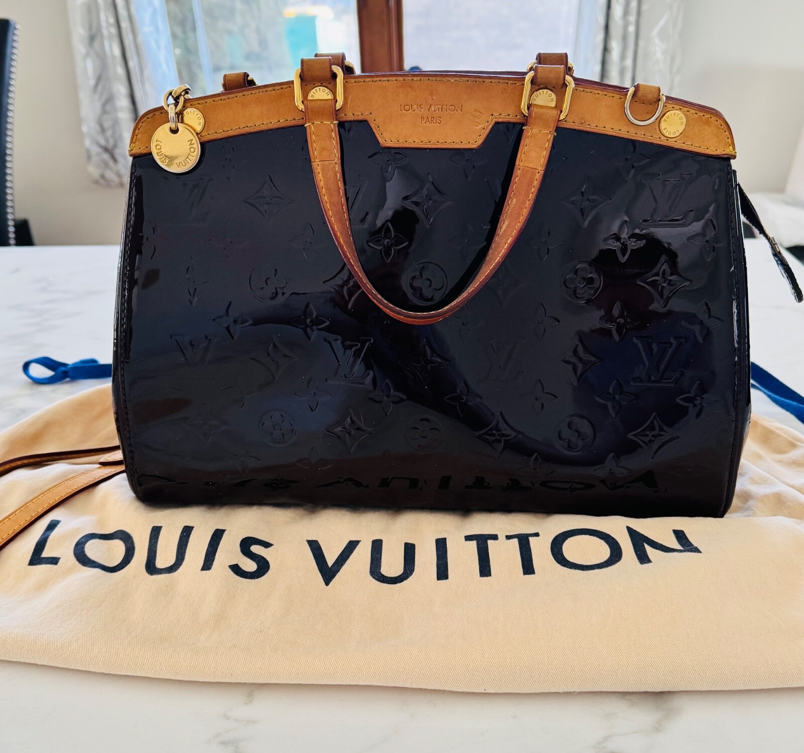Louis Vuitton Brea Shoulder Bag MM Amarante Leather Monogram Vernis
