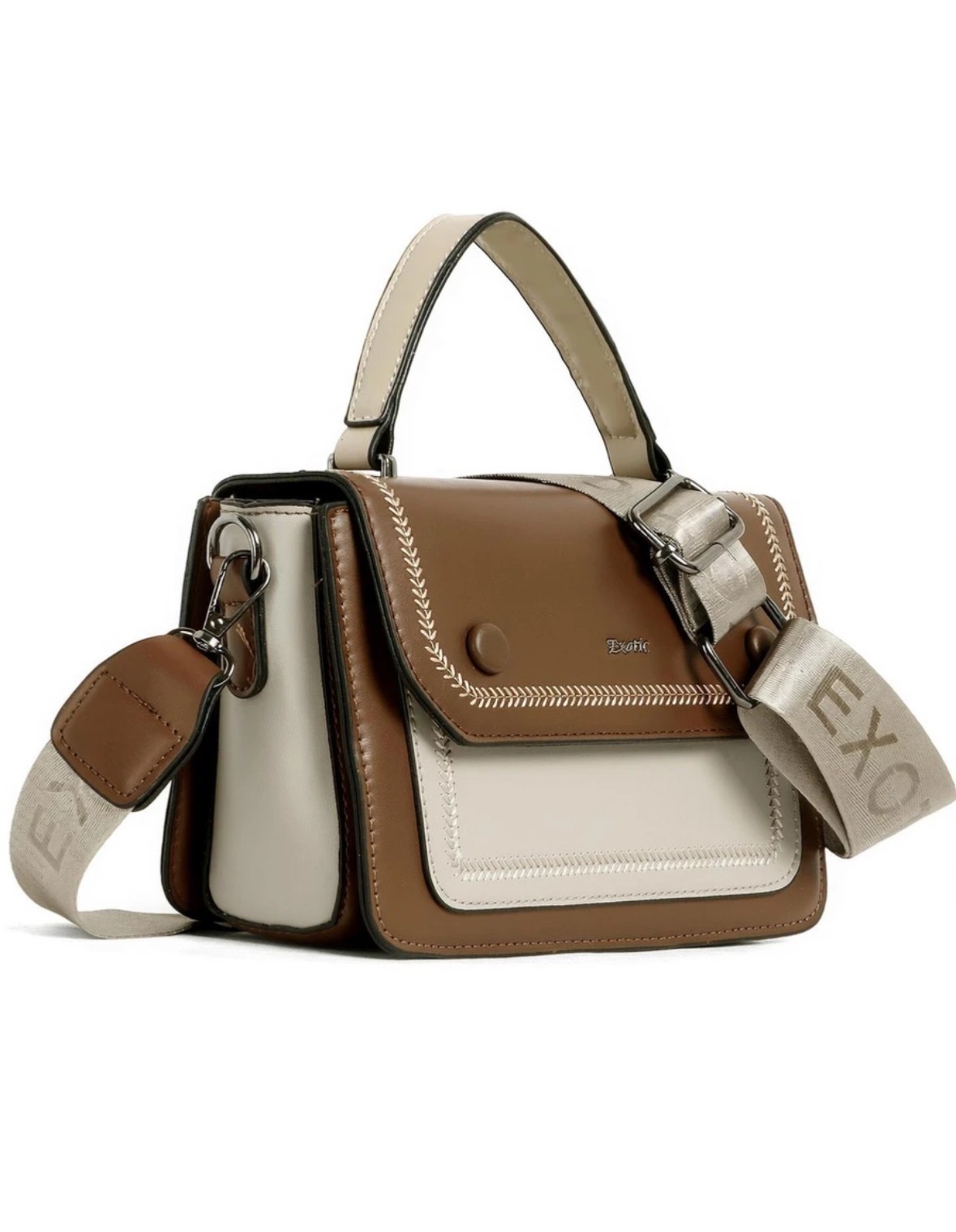 EXOTIC Women’s Embroidery Boxy Satchel Handbag Crossbody Shoulder Bag Tote
