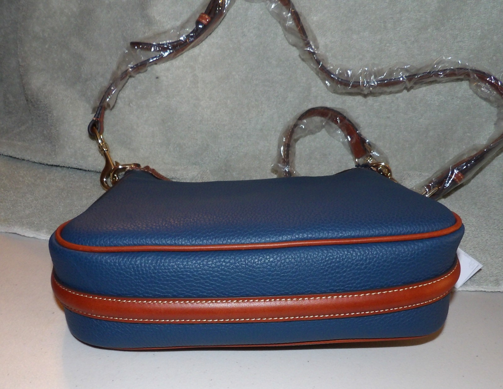 Dooney and Bourke Leather Crossbody Hobo-Jeans-R1890JE-Org. Dust Bag-NWT