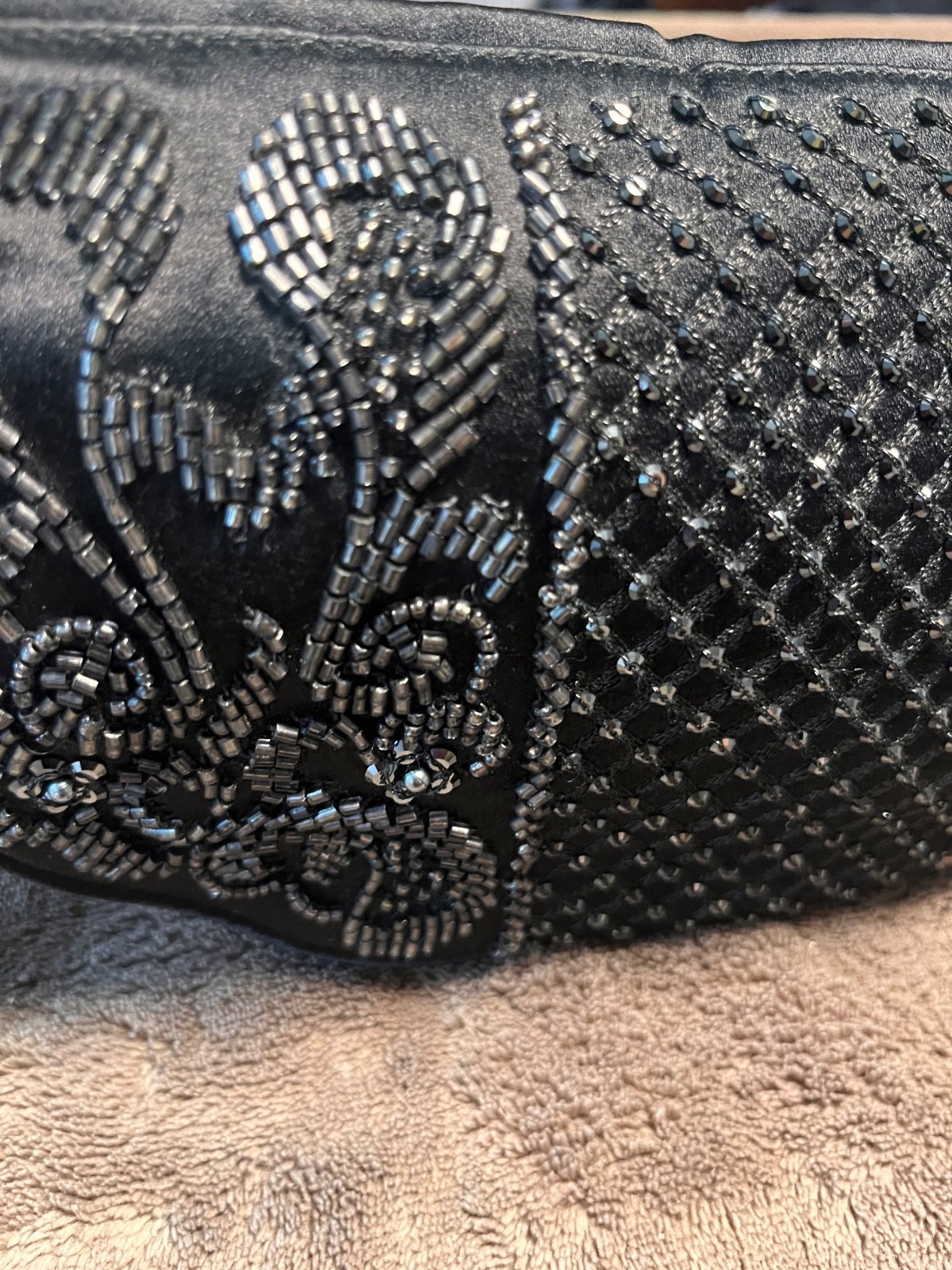 Sergio Rossi Black Beaded Clutch Purse – BLACK, AUTHENTIC, CLASSIC LOOK