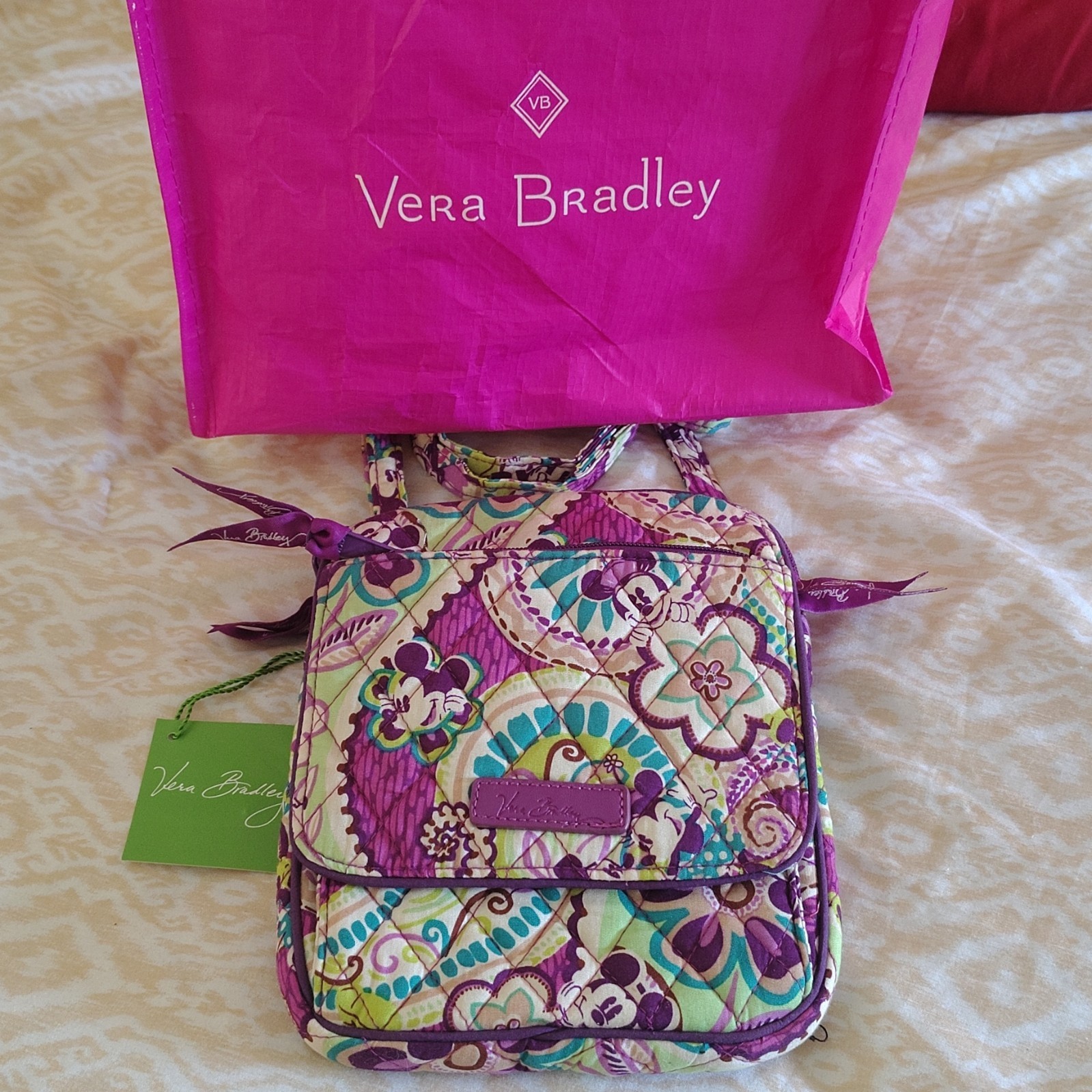 Vera Bradley Disney Collection Plums Up Mickey Mini Hipster NWT
