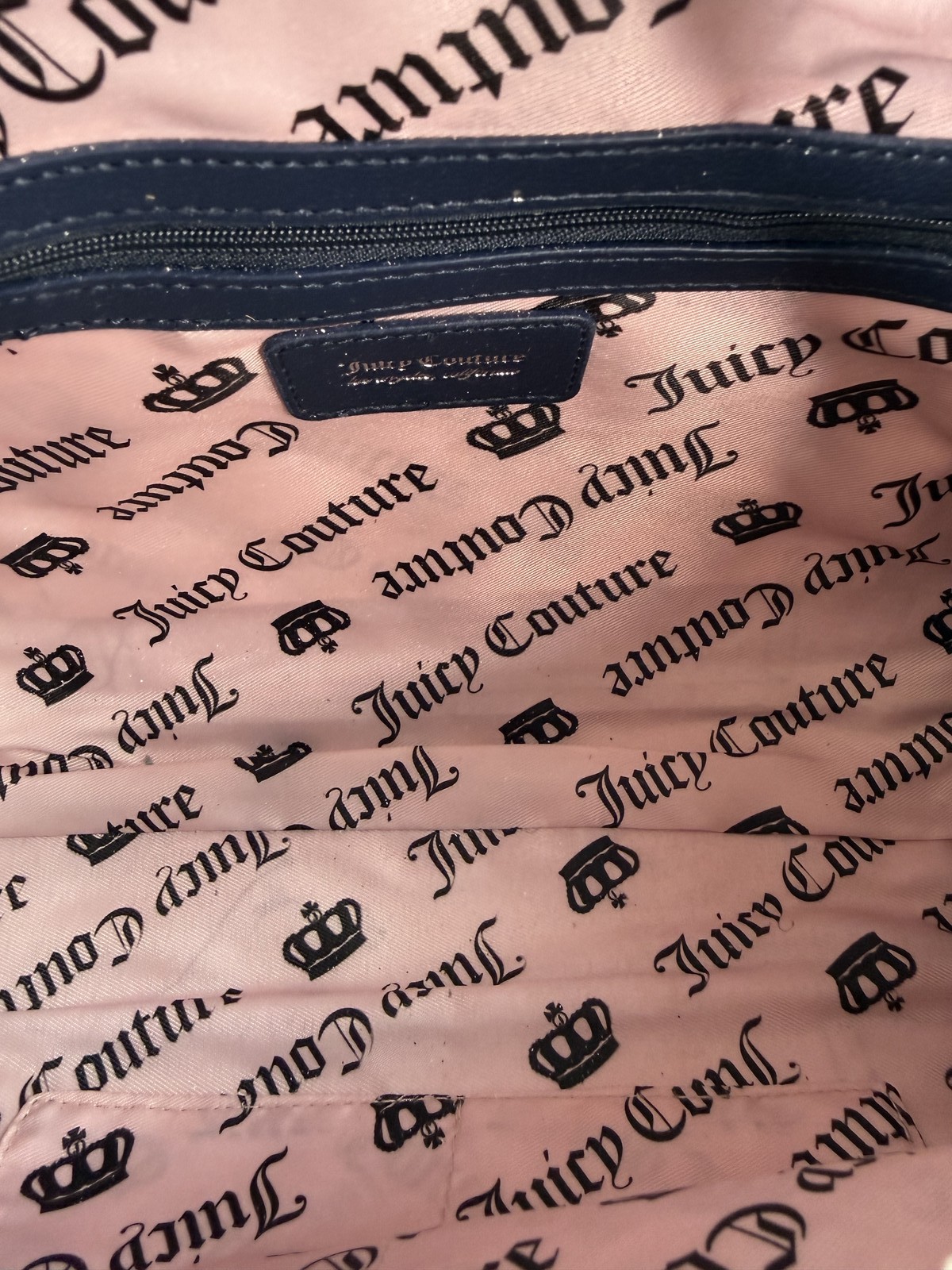 Juicy Couture mini velour bag mint with crowns