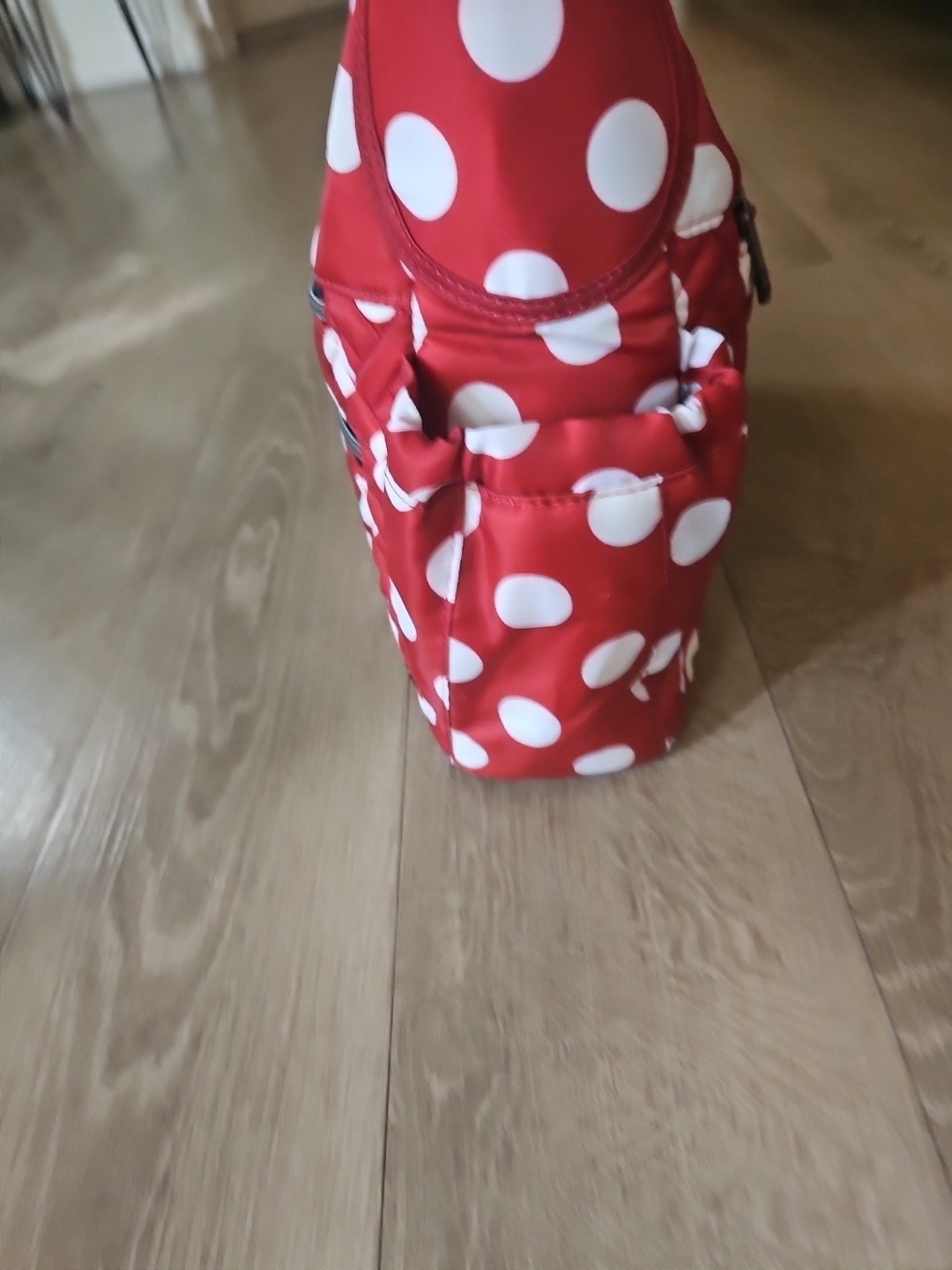 Lug Camper SE Crimson Large Dot Crossbody Bag Red & White Polka Dot