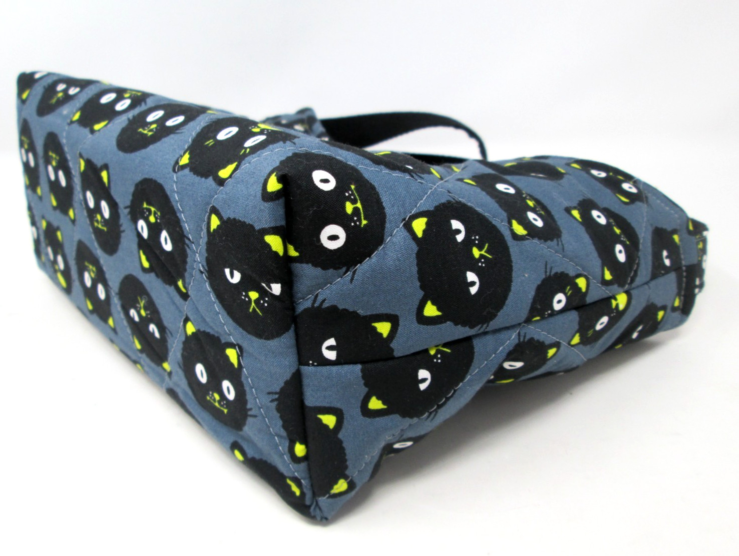 Black Cat Halloween Purse HANDMADE Quilted Cotton Shoulder Bag