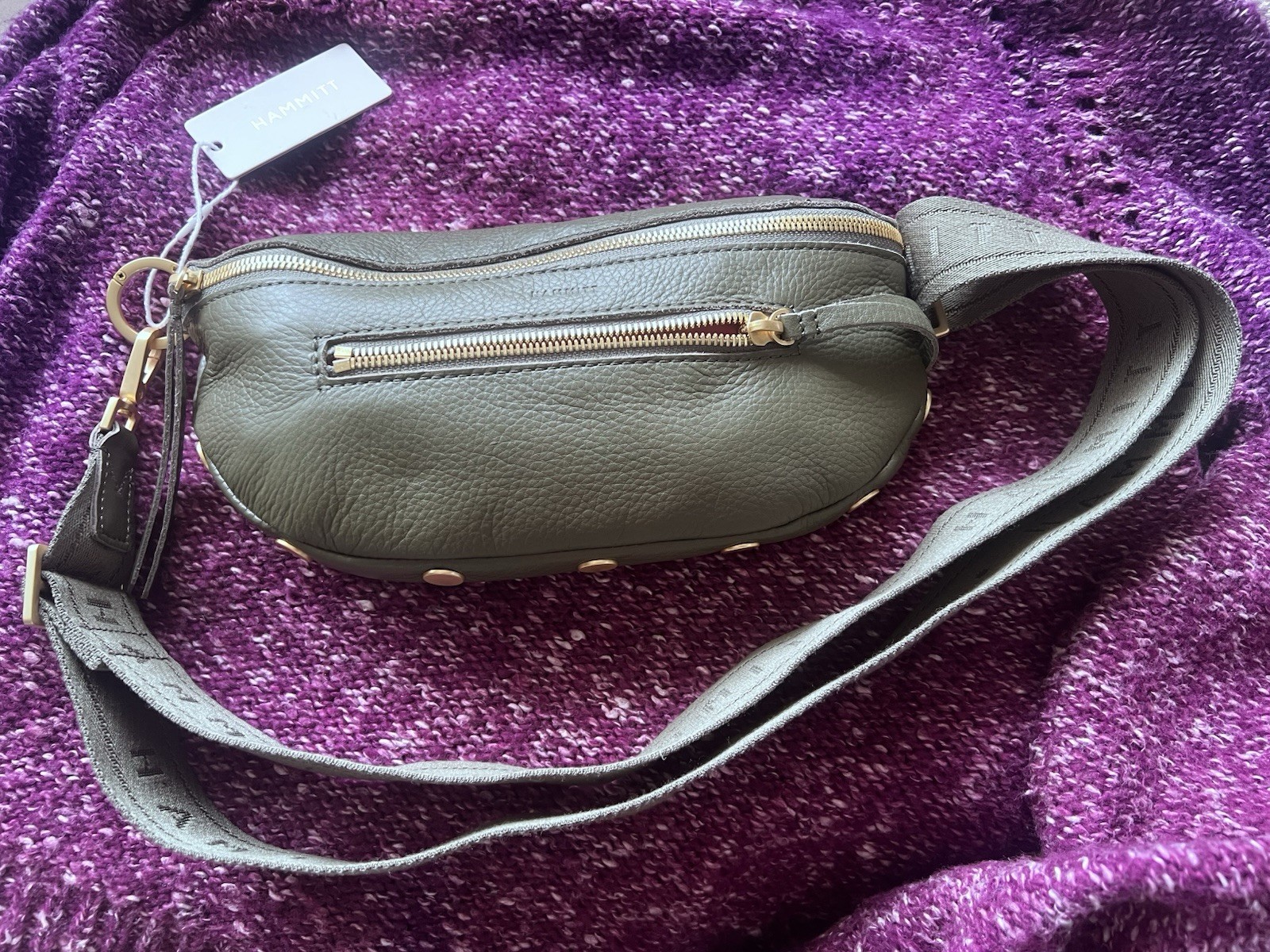 NWT Hammitt Charles Med Olive/Brushed Gold Crossbody Belt Bag