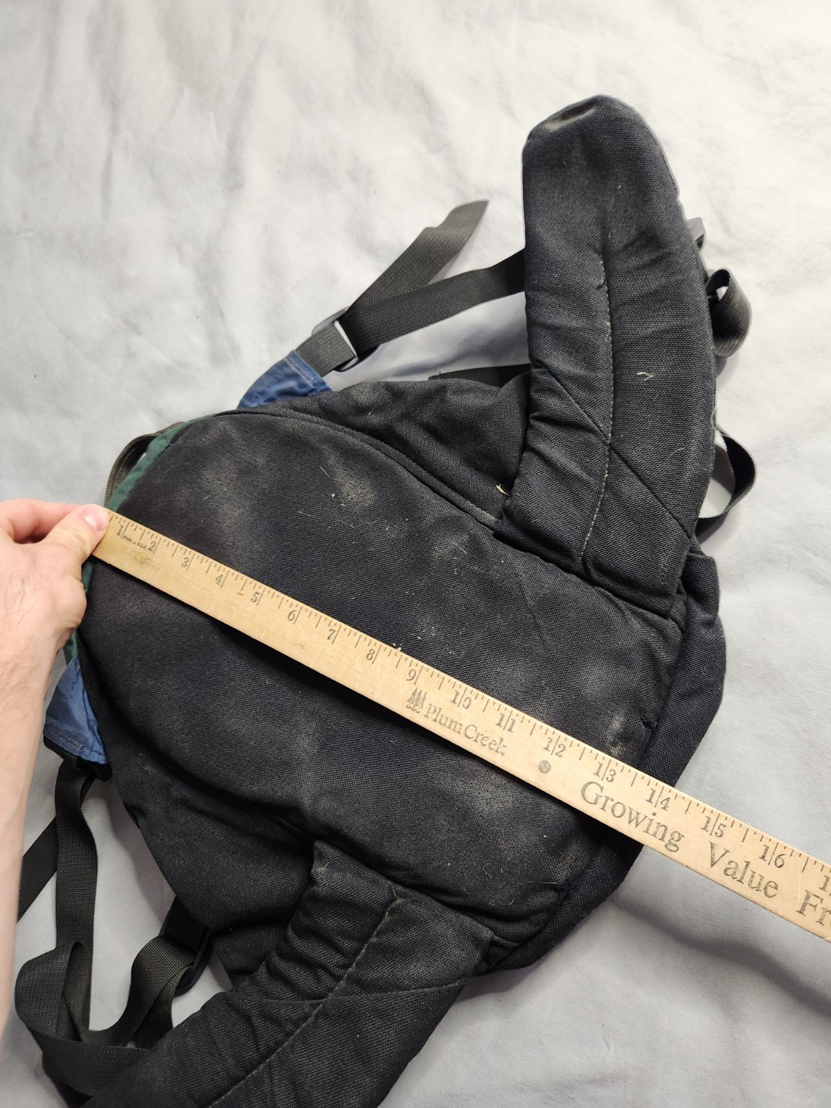 Vintage 90s North Face Backpack Bag Forest Green Black Hiking Camping Padded USA