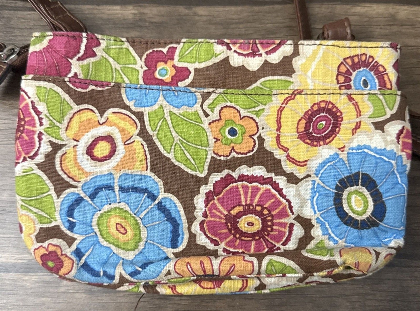 Rosetti Floral Canvas Crossbody Bag | 8.5 x 5.5 x 2 | Strap Adjusts Out To 52in