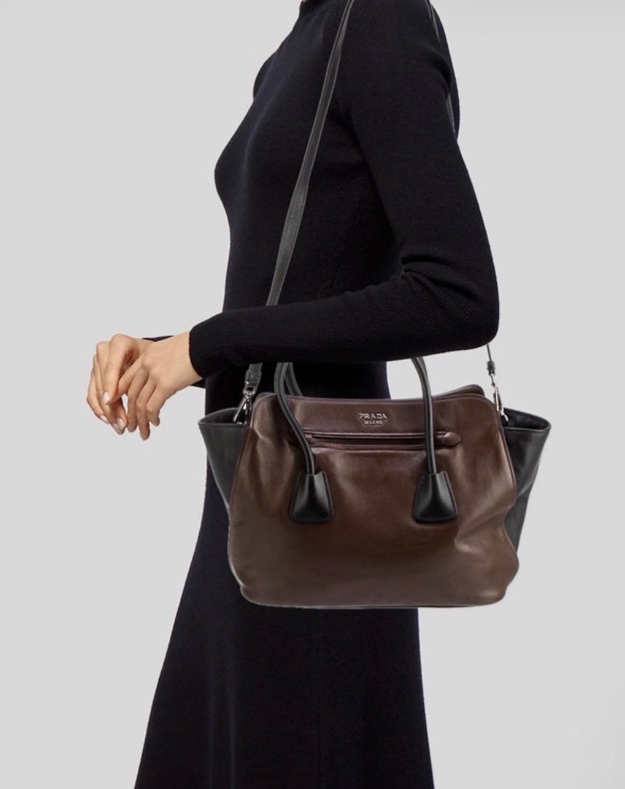 Authentic Prada Shoulder Calfskin Leather Handbag – Excellent Condition