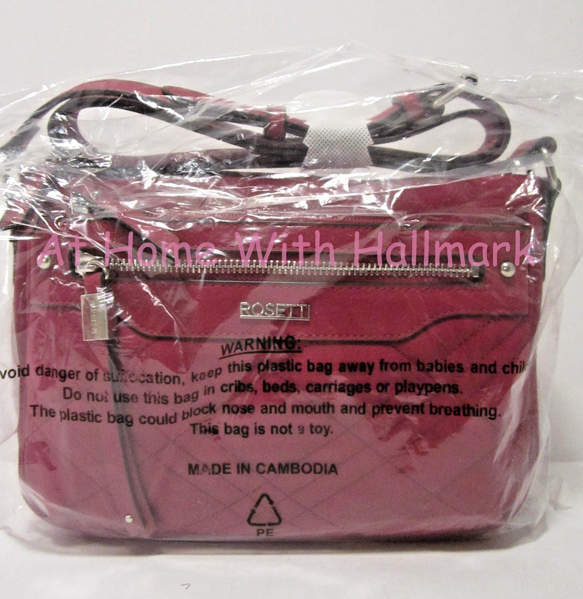 Rosetti Cranberry Shai Mini Pebbled Faux Leather Crossbody Bag NWT