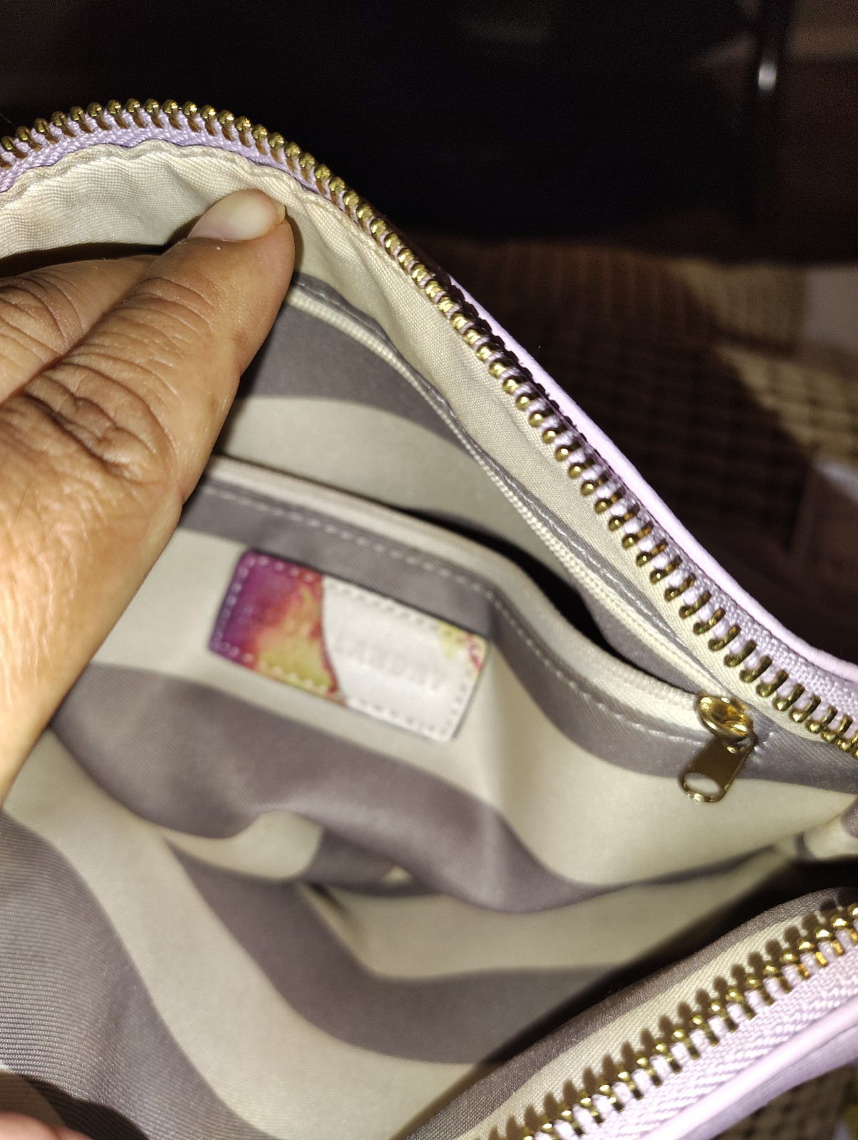 kate landry purse Light Purple Adjustable Straps Faux Leather 100 Pvc