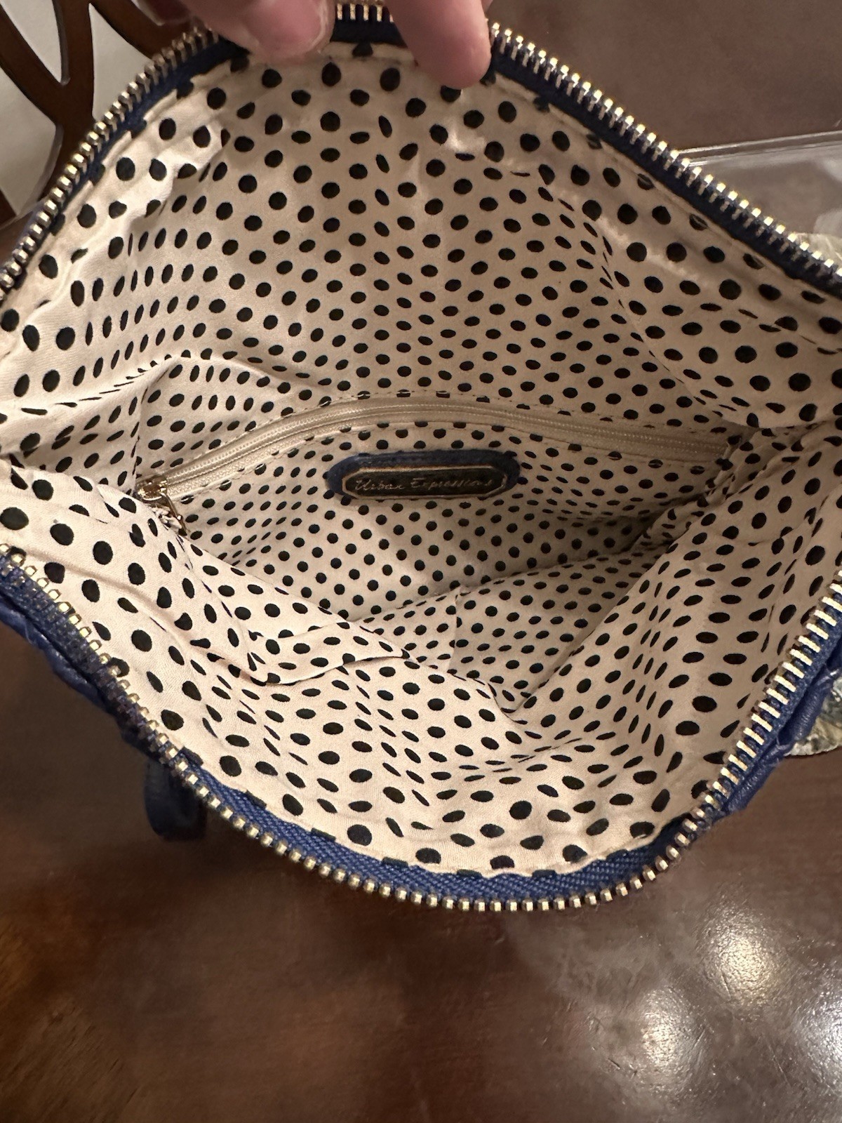Urban Expressions Aria Clutch Vegan Leather Woven Foldover Flap Textures Blue