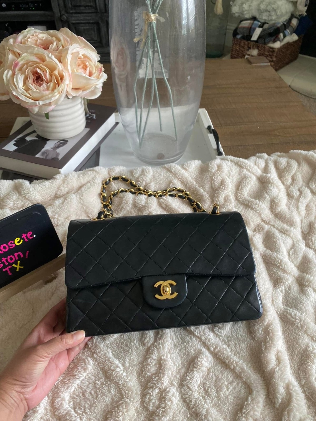 Chanel Vintage Classic Double Flap Bag Quilted Lambskin Medium