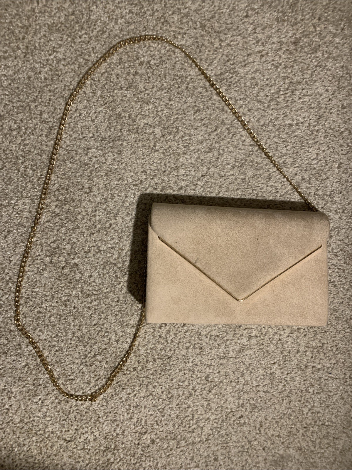 Charming Tailor Suede Clutch Purse with detachable gold chain and Magnetic snap