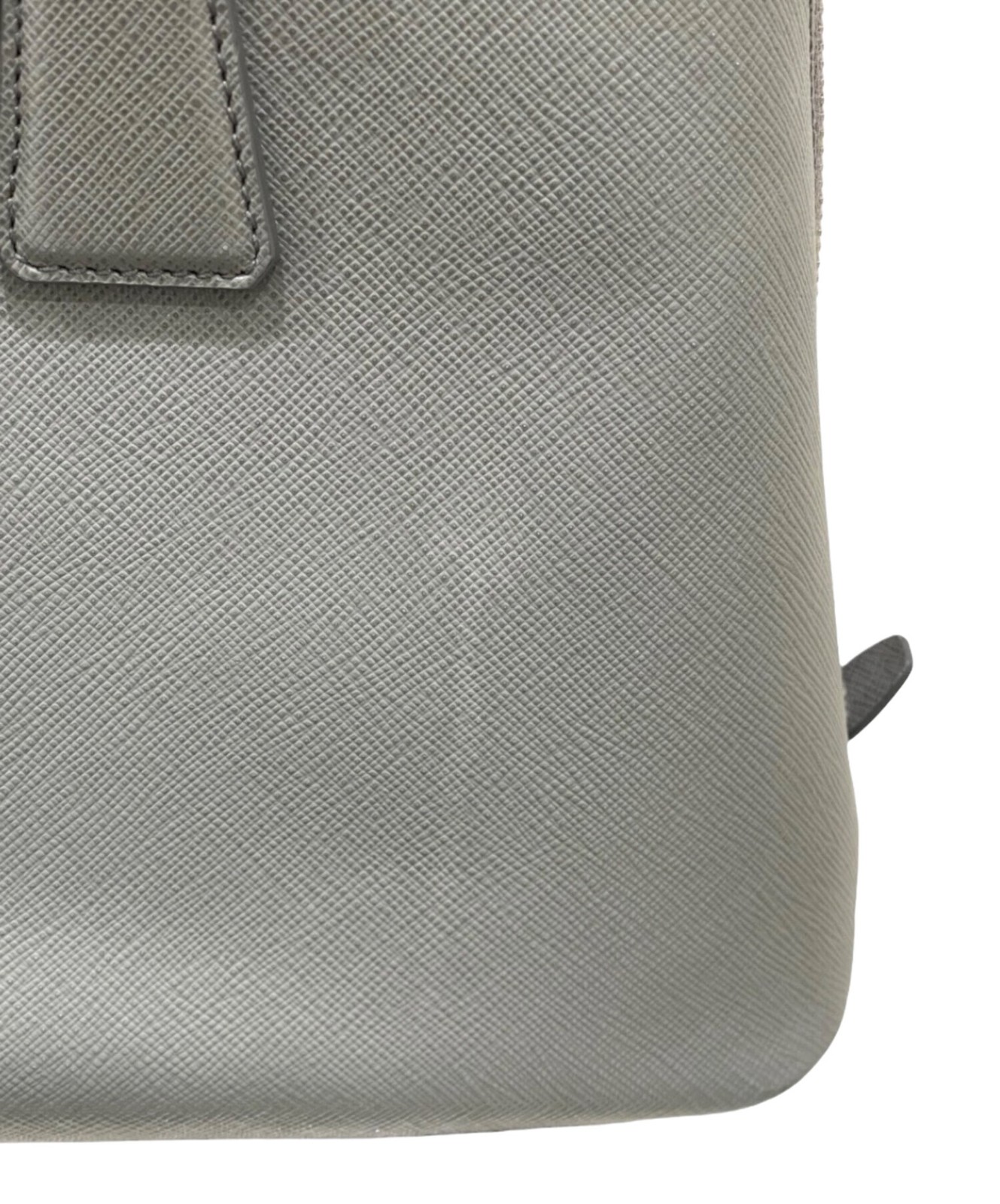 Prada Saffiano Handbag/Triangle Plate/Logo 1BA837 Gray #TFB2055