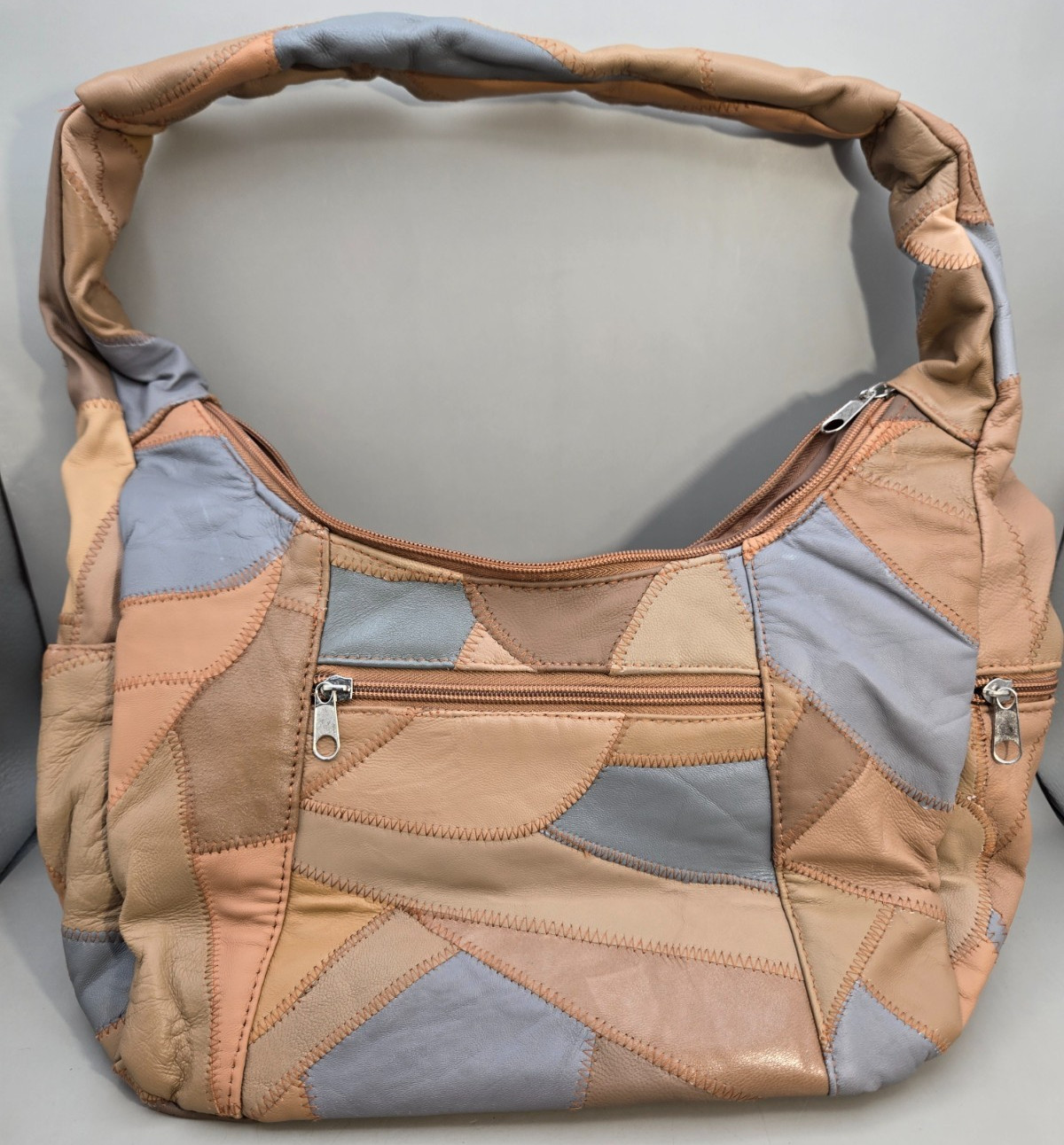 Sheepskin Patchwork Hobo Shoulder Bag FREE SHIPPING