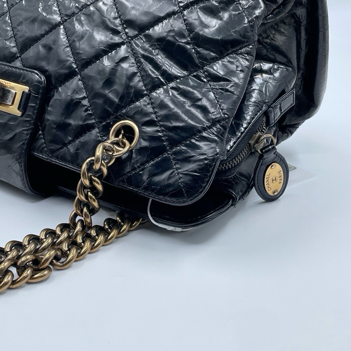 Chanel Tote Leather 2.55 Reissue Calfskin Chain Black Shoulder Bag 032306