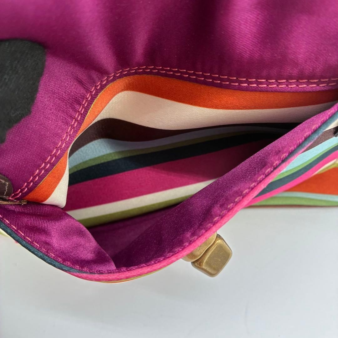 COACH Legacy Turnlock Multicolor Shoulder Bag Pre-Owned Used 22x15x8 cm