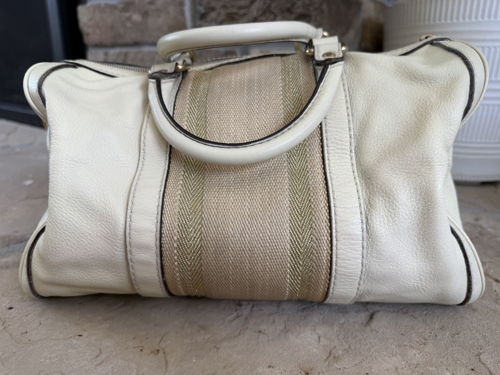 Gucci Vintage Web Joy Boston Bag – Beige