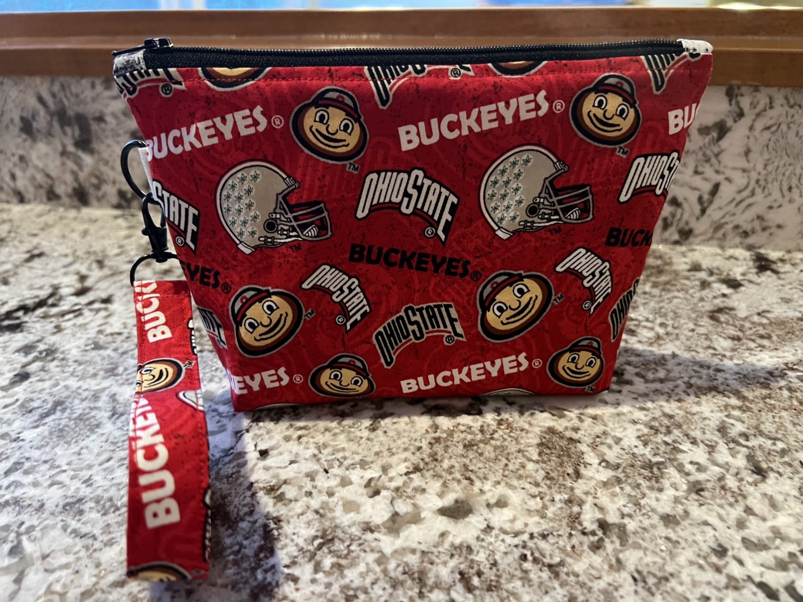 Custom Ohio State College Wristlet Removable Loop Key Fob Cotton Handmade In USA