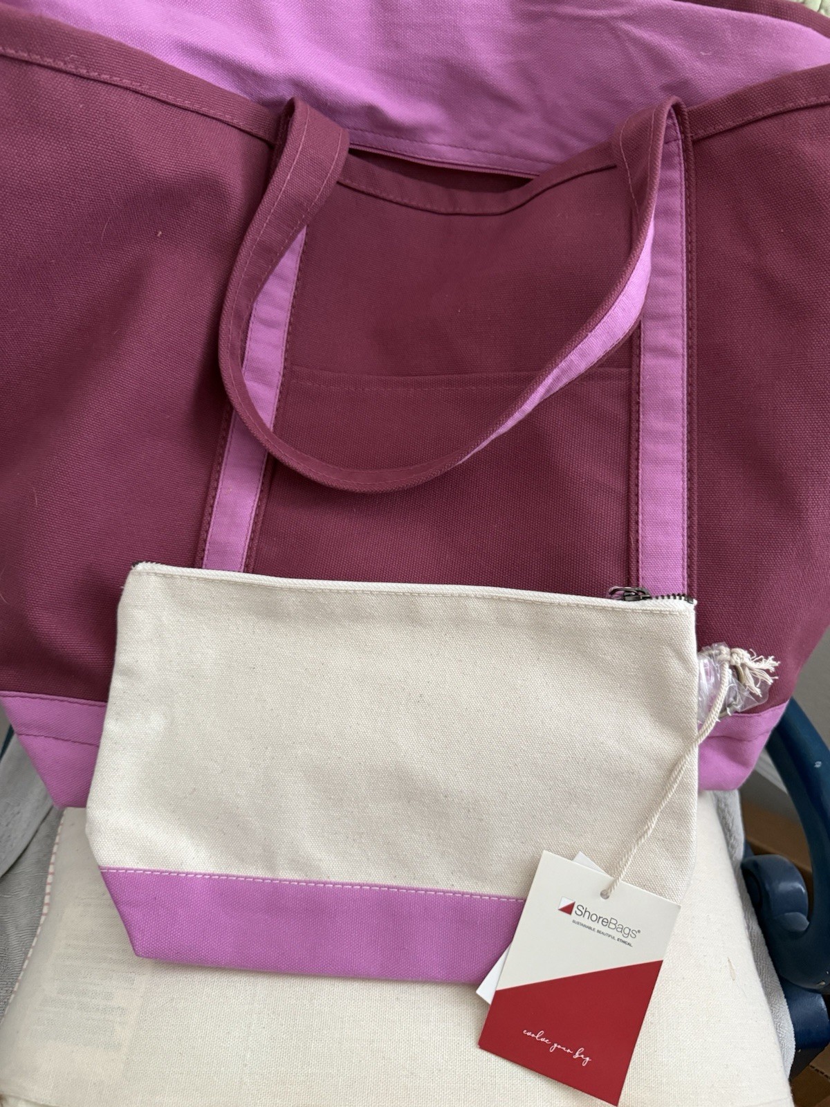 Shorebags Large Zip Top Boat Tote with Pouch