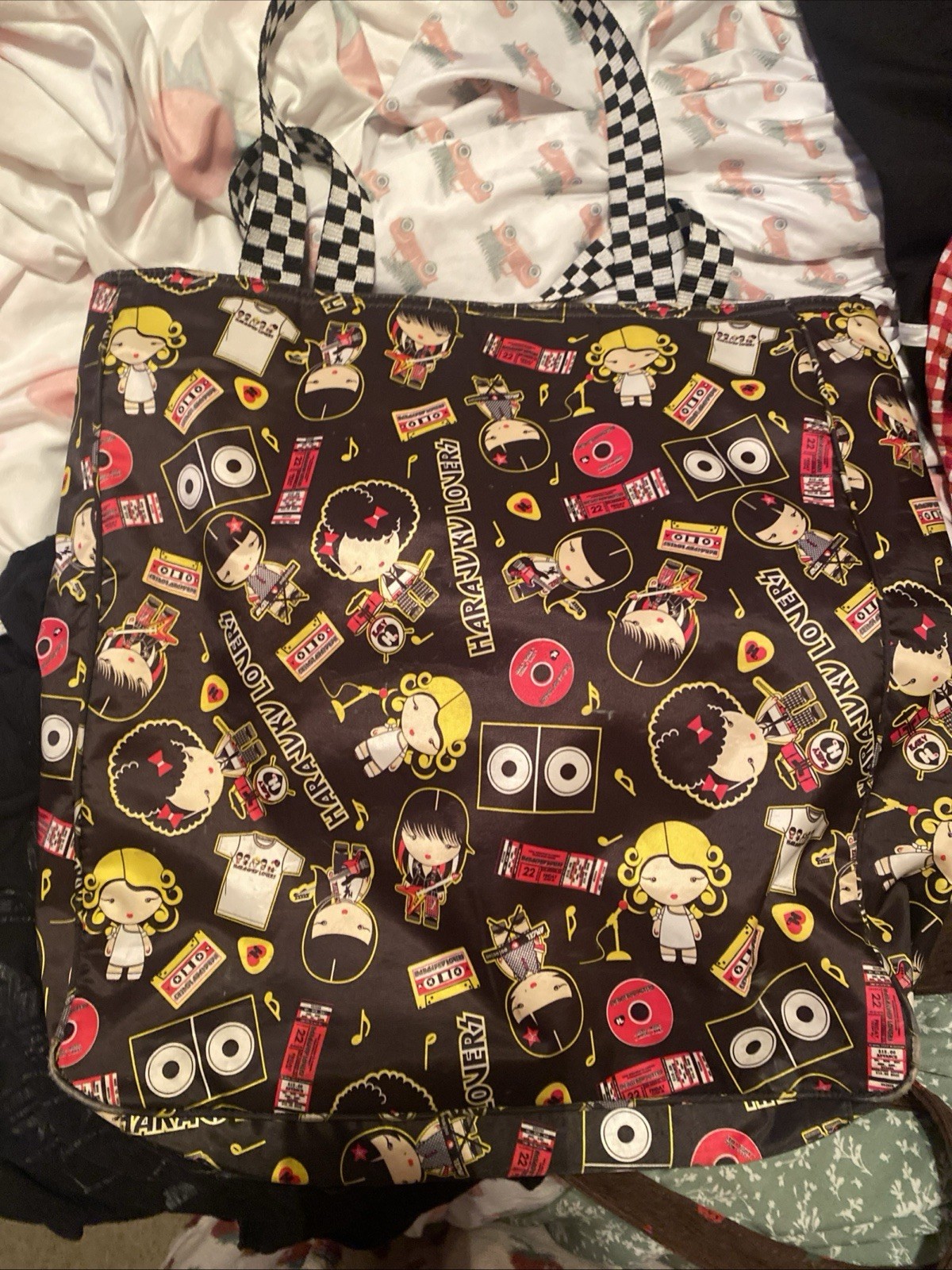 Harajuko Rock Tote Back Shoulder Bag by Gwen Stefani Limited Edition Checkered