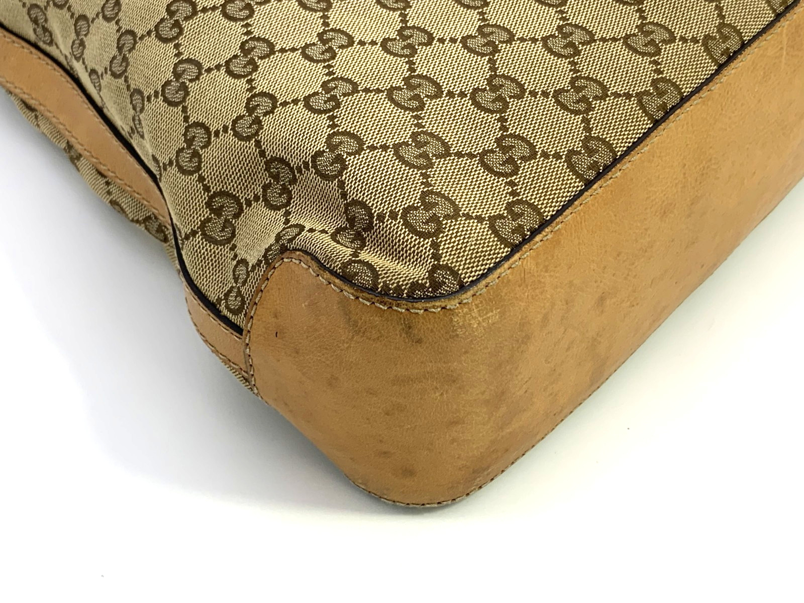 GUCCI GG Canvas Shoulder Bag Mesh-design strap Beige Classic Authentic